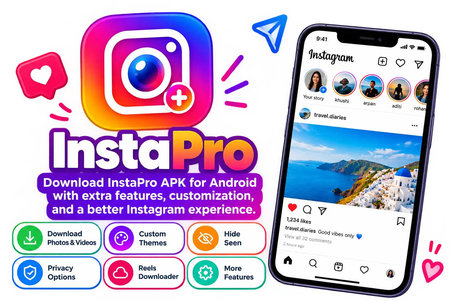 InstaPro APK Promotional Banner